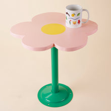 Pink Flower with yellow center side table